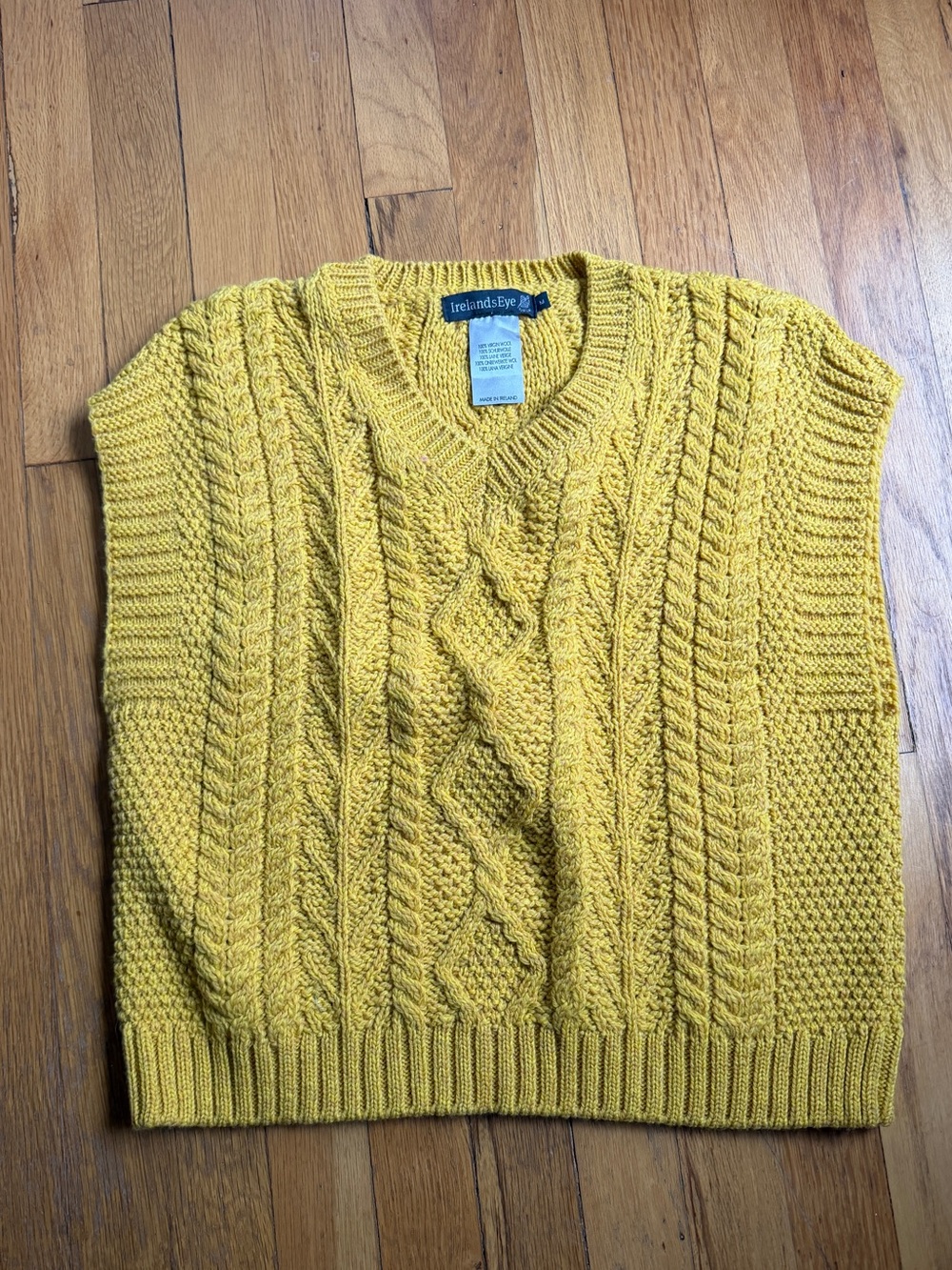 Ireland’s eye yellow wool sweater vest